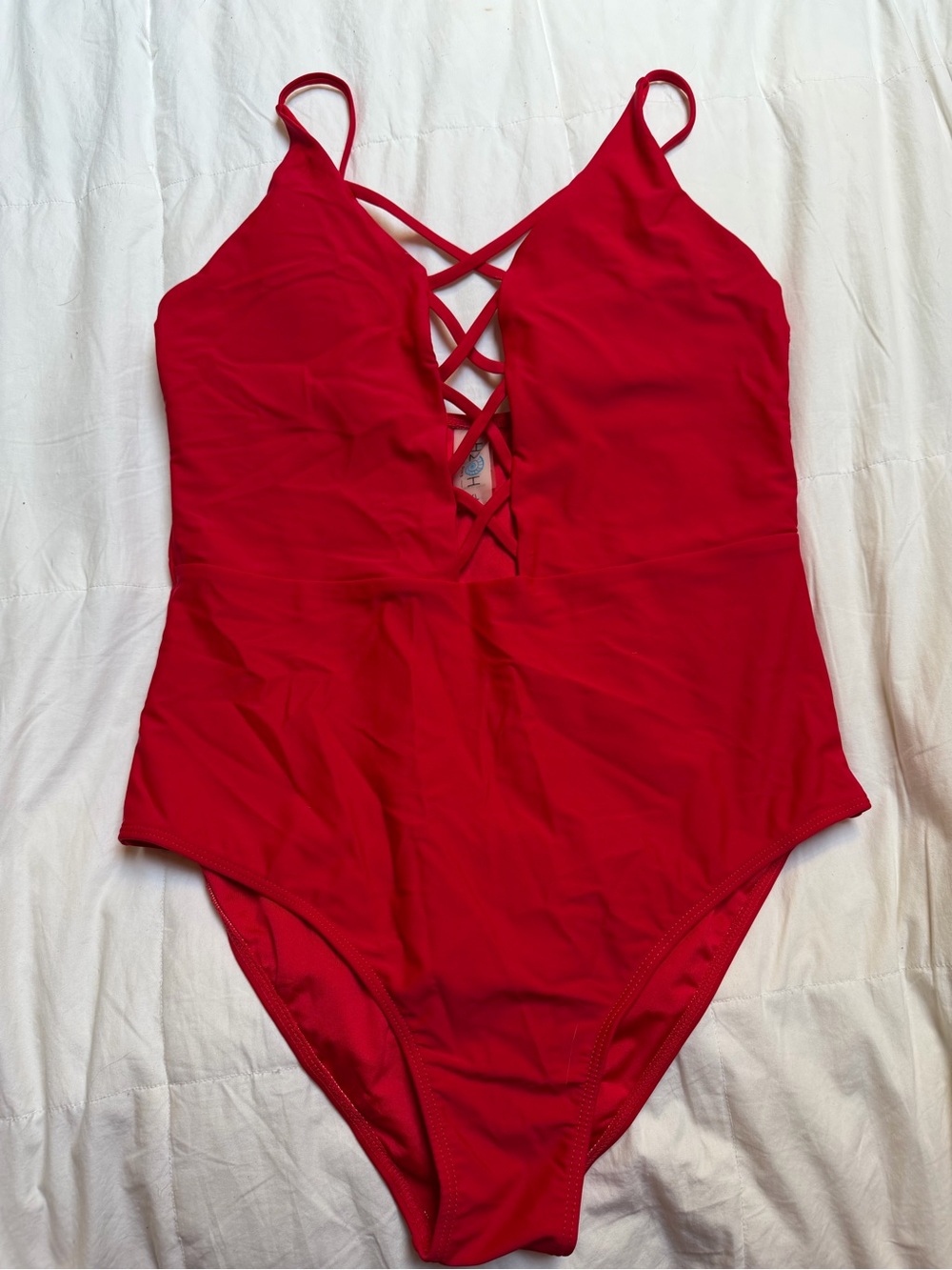 Red Crisscross One-Piece Swimsuit - Women's Swim